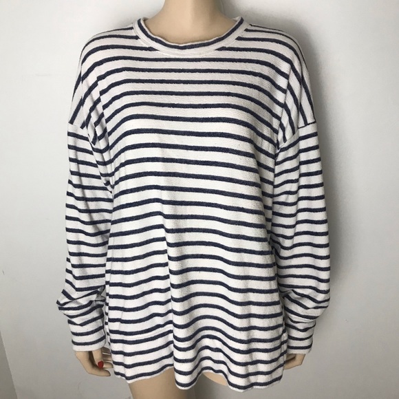 aerie Sweaters - Aerie oversized beach striped terry cloth sweater